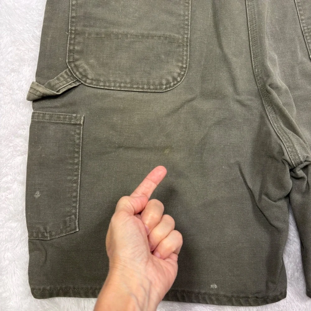 VTG Y2K Carhartt B25 MOS Carpenter Shorts Mens 40 Moss Green Duck Canvas Work